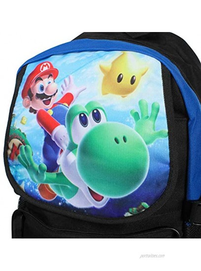 ASLNSONG Anime Backpack Super Mario Cartoon 18.8L School Bag Rucksack for Teens B
