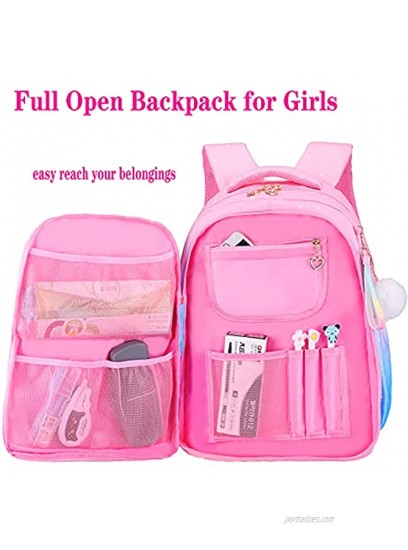 Backpack for Girls Waterproof Kids Backpacks Princess School Bag Pink Bookbags Cute Travel Daypack