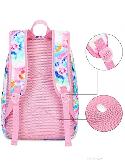 BLUBOON School Backpack for Girls Teens Bookbag Set Laptop Backpack Lunch Box with Pencil Bag Tie Dye Blue