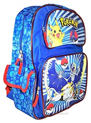 Blue Pokemon Backpack Lunch Box Travel Bag Printed Pokemon Pikachu Bag