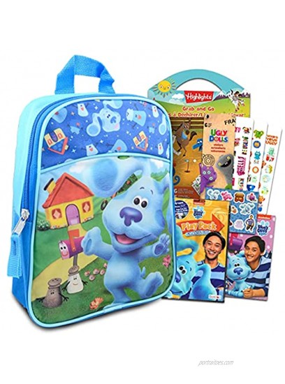 Blue's Clues 11 Mini Backpack School Supplies For Boys Girls ~ 4 Pc Bundle With Small Blue's Clues School Bag Coloring Pages Pack 200+ Highlights Stickers and More