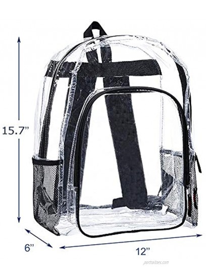 Clear Backpack Heavy Duty See Through Backpack Transparent Large Bookbag for College Work Security Travel & Sports