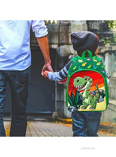 Dinosaur Backpack for Boys 16 Kids Bookbag and Lunch Box