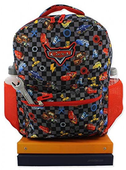 Disney Cars Boy's Girl's 16 Inch School Backpack Bag Lightning McQueen Mater One Size Black Red