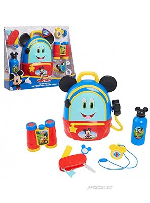 Disney Junior Mickey Mouse Funhouse Adventures Backpack 5 Piece Pretend Play Set with Lights and Sounds Accessories by Just Play