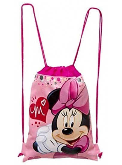 Disney Mickey and Minnie Mouse Drawstring Backpacks Plus Lanyards with Detachable Coin Purse and Autograph Books Set of 6 Pink Dark Blue