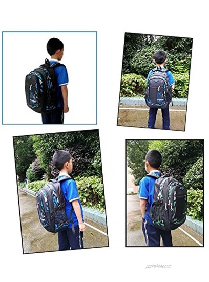 Fanci Flora Camo Waterproof Primary School Backpack Bookbag for Teenage Boys Camouflage Schoolbag Rucksack