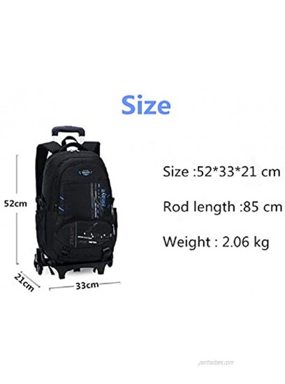 Fanci Teens Girls Boys Middle High School Trolley Rolling Backpack Book Bag Waterproof Wheeled Backpack Carry On Luggage with Six Wheels