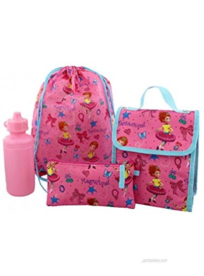 Fancy Nancy Girls 5 piece Backpack and Snack Bag School Set One Size Pink Blue