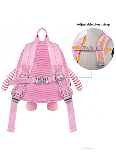 GAGAKU Mini Toddler Backpack for Girls 2-5 Years Anti-Lost Preschool Backpack with Leash Pink