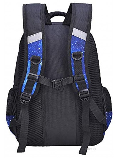 Galaxy Backpack for Boys Girls by Fenrici 16.1 Inch Durable Book Bags for Preschool Kindergarten Kids Blue
