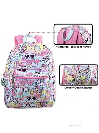 Girls' All Over Printed Backpack 17 Inch Backpack for Girls With Padded Straps