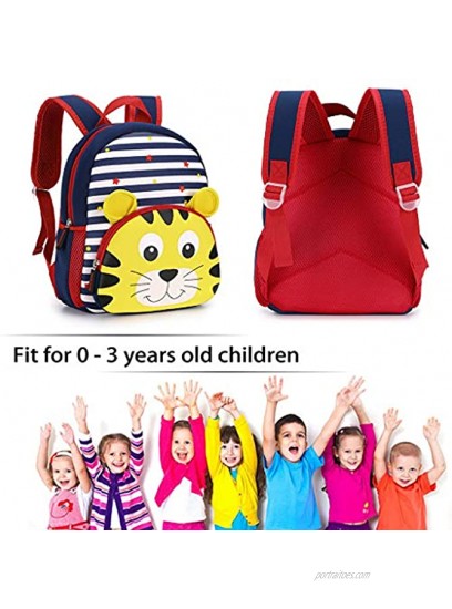 Hipiwe Toddler Backpack for Little Kids Water Resistance Kindergarten Preschool Bags Neoprene Children Schoolbag Cute Animal Cartoon Backpacks for Baby Boys Girls