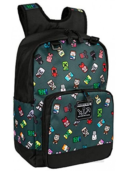 JINX Minecraft Bobble Mobs Kids School Backpack Gray 17