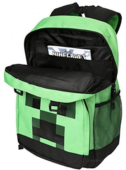 JINX Minecraft Creeper Creepin' Up Kids School Backpack Green 17
