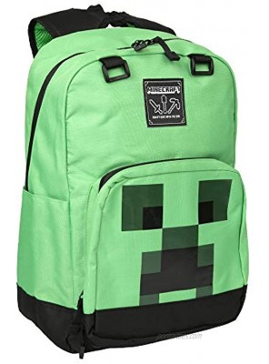JINX Minecraft Creeper Creepin' Up Kids School Backpack Green 17"