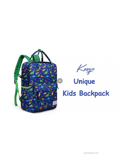 Kids Backpack Kasqo Lightweight Water Resistant Preschool Rucksack for Little Boys and Girls with Water Bottle Pockets