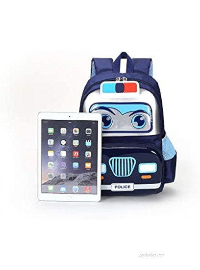 Kids Toddler Backpack for Boys Police Car School Bag for Preschool Daycare and Kindergarten