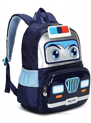 Kids Toddler Backpack for Boys Police Car School Bag for Preschool Daycare and Kindergarten