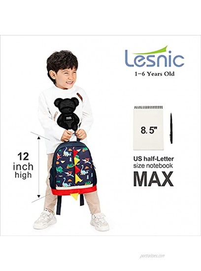 LESNIC Kids Dinosaur Backpack with Leash Buckles in the Front CPC Certified Medium Rucksack for 1-6 Years Old Boys & Girl Dinosaur Rucksack Toddler Kids Bag 25 10 30.3cm 10 4 12in
