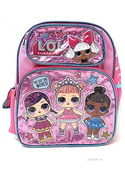 LOL 12 Small Pink Shiny Girls' School Backpack A16303