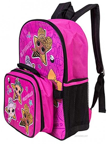 L.O.L. Surprise Backpack Combo Set Girls' 4 Piece Backpack Set L.O.L. Surprise Backpack & Lunch Kit Hot Pink