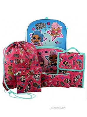 L.O.L. Surprise! Dolls Girls 16" Backpack 5 piece School Set