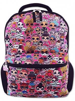L.O.L. Surprise! Dolls Girls 16" School Backpack One Size Black Pink