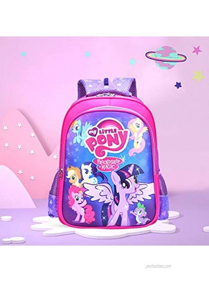 MY L. Pony Backpacks Bookbag Cute Pony Princess Style School Book Waterproof Multi Storey Bags