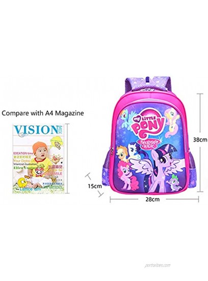 MY L. Pony Backpacks Bookbag Cute Pony Princess Style School Book Waterproof Multi Storey Bags