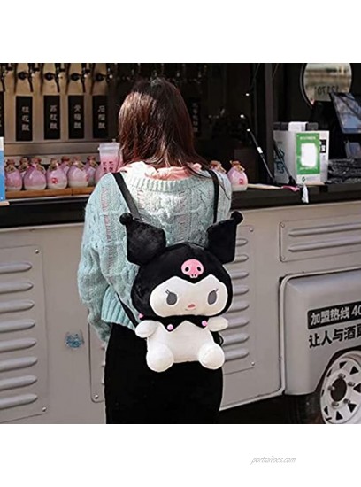 My Melody Kuromi Backpack Cinnamoroll Plush Bag Cute Cartoon Shoulder Bag Anime Fan Toy Bag Black