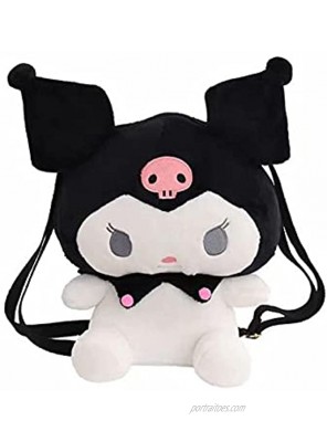 My Melody Kuromi Backpack Cinnamoroll Plush Bag Cute Cartoon Shoulder Bag Anime Fan Toy Bag Black