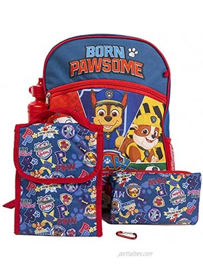 Nickelodeon Paw Patrol Backpack with Lunch Bag Set for Kids 16 inch 5 Piece Value Set