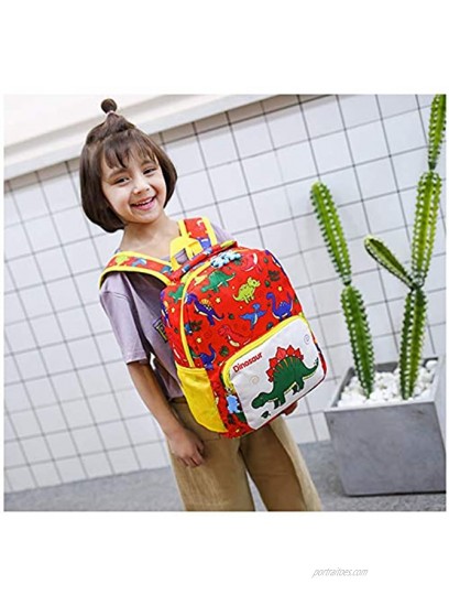 POWOFUN Kids Toddler Preschool Travel Backpack Cute Cartoon Schoolbag Backpack Bookbag Dinosaur Orange