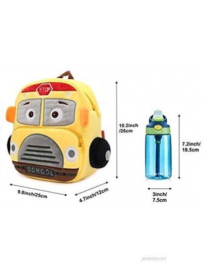 Preschool Toddler Plush Truck Car Excavator Mixer Bulldozer Backpack for Little Boys Girls Kids
