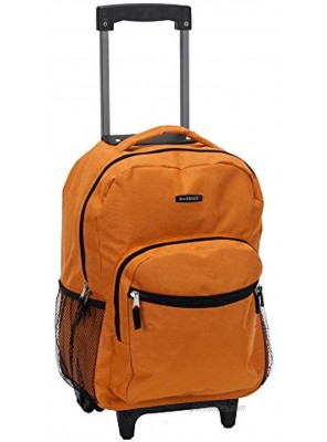Rockland Double Handle Rolling Backpack Orange 17-Inch
