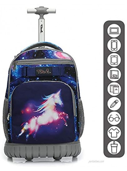 Rolling Backpack 19 inch Wheeled LAPTOP Boys Girls Travel School Student Trip…