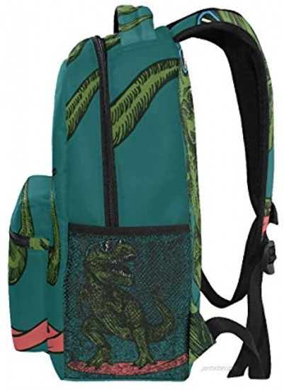 School Backpack Skateboard Dinosaur Teens Girls Boys Schoolbag