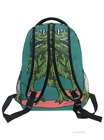 School Backpack Skateboard Dinosaur Teens Girls Boys Schoolbag