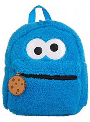 Sesame Street Toddler Cookie Monster Backpack Back to School Bookbag for Toddler Plush Zippered Bag