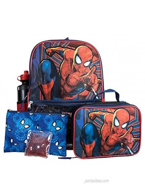 Spiderman Comic Book Superhero 5-Piece Backpack Set