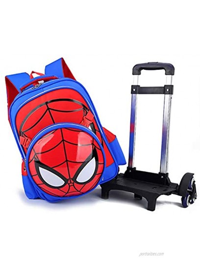 Spiderman Six Wheels Trolley Case School Bags Boy Oxford Cloth Vacation Backpack