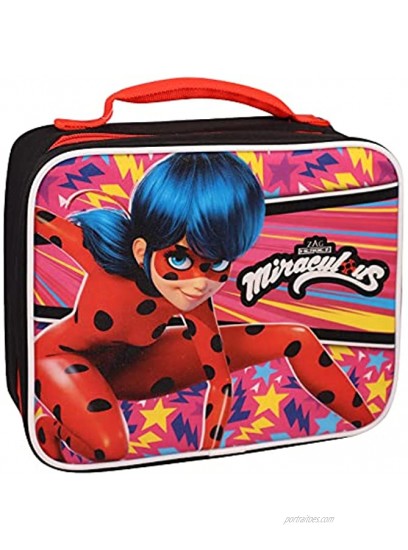 The Miraculous Ladybug Backpack and Lunch Box Set ~ 4 Pc School Supplies Bundle With 15 Miraculous Ladybug School Bag for Girls Kids Lunch Bag Super Hero Girls Fun Pack and More