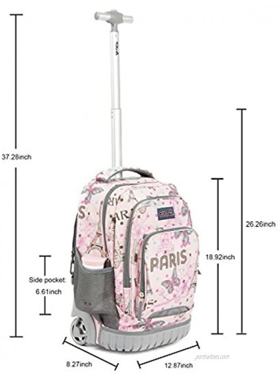 Tilami Rolling Backpack 18 Inch with Pencil Case School for Boys Girls