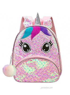 Toddler Backpack for Girls 12" Unicorn Sequin Bookbag