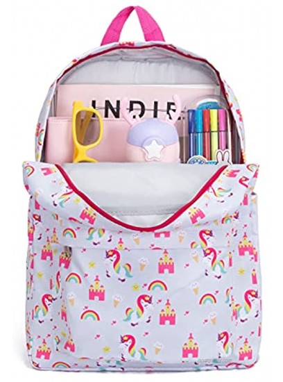 Vorspack Kids Backpack Unicorn Child Backpack with Chest Strap for Preschool Boys and Girls Grey
