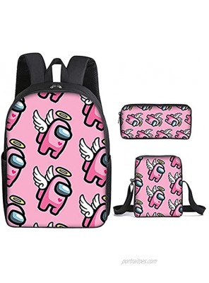 yohica Fashion Cool Student Backpack with Lunch Bag Set for Boys Girls Casual Student Bookbag School Bags for Kids Schoolbag Game Fans Gifts 3pcs-03