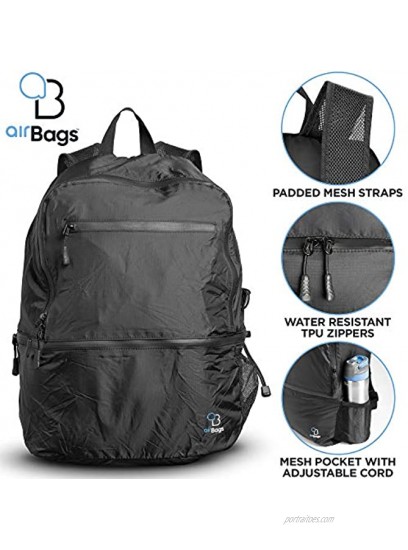 AirBags 25L Ultra Lightweight Packable Backpack for Travel Hiking and Gym – Water Resistant Foldable Daypack Bag