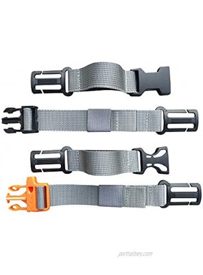 Amlrt 2 Packs Backpack Chest Strap- Nylon -Suitable for Webbing on The Backpack up to 25MMGrey