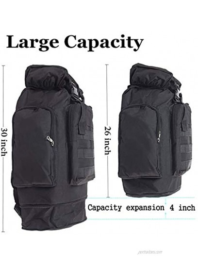 Asonway Hiking Backpack 80L Large Capacity Outdoor Camping Travel Waterproof Backpack for Travelling Climbing Hunting Cycling Sports Black